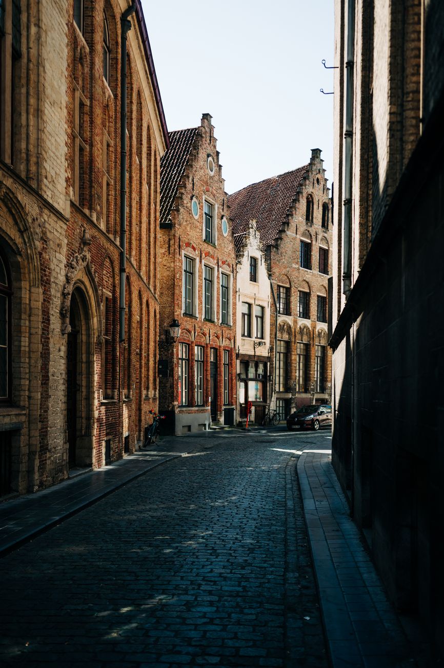 Belgische gracht en gevelhuizen